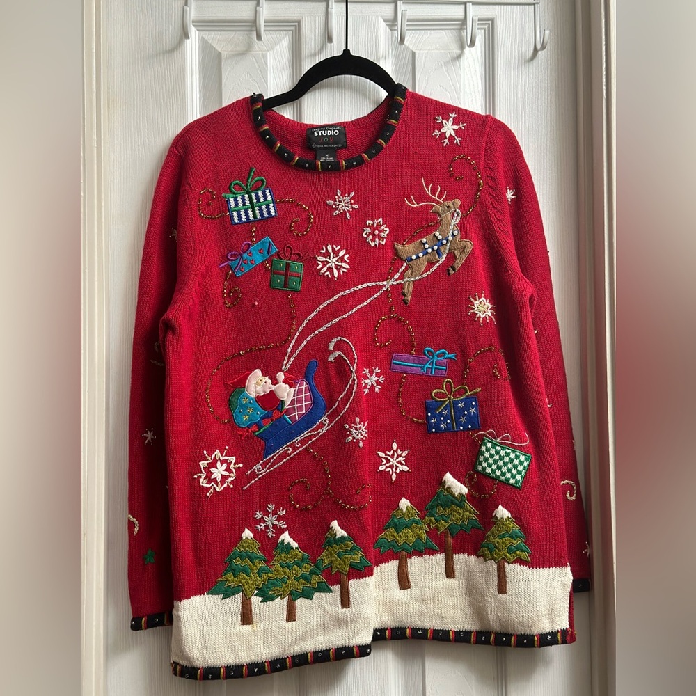 Vintage Beaded Ugly Christmas Sweater